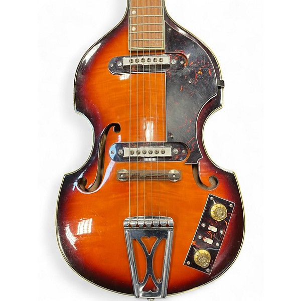 Used 1960s Conrad Violin Scroll violin burst Hollow Body Electric Guitar
