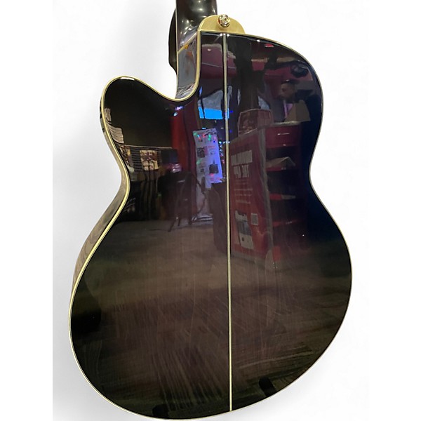 Used Ibanez AEL207E Transparent Black Acoustic Electric Guitar