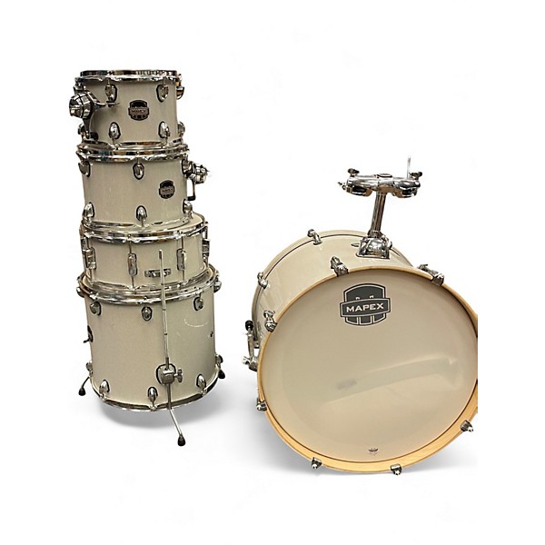 Used Mapex 5 Piece Mars Silver sparkle Drum Kit