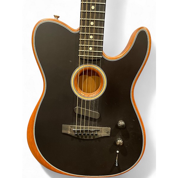 Used Fender American Acoustasonic Telecaster Black Acoustic Electric Guitar