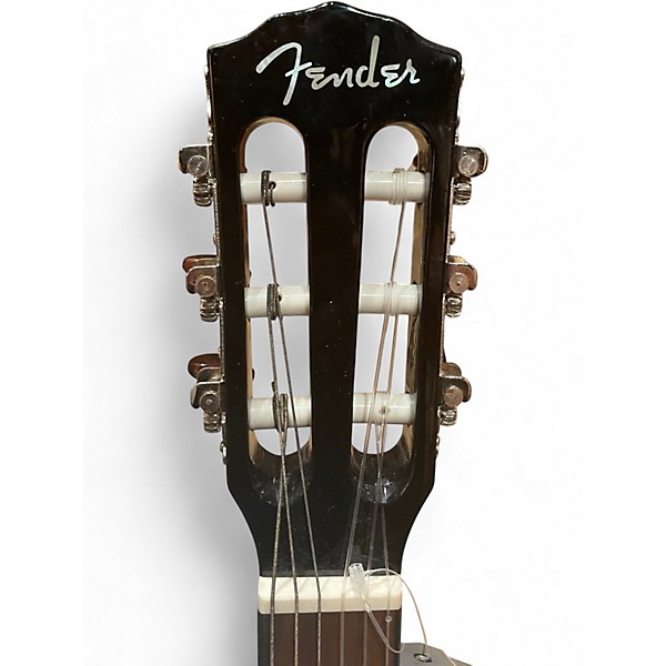 Used Fender CN-140SCE Black Classical Acoustic Electric Guitar