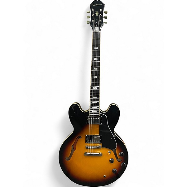 Used 2014 Epiphone Dot ES 335 Pro VS Vintage Sunburst Hollow Body Electric Guitar