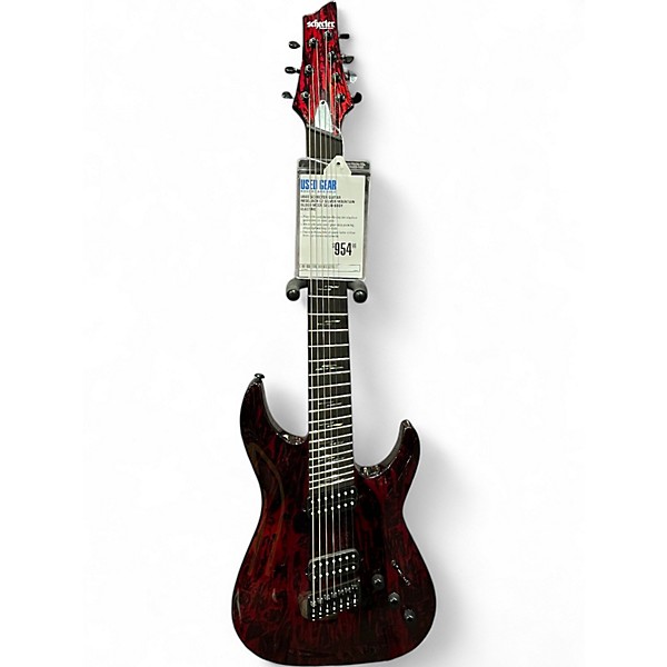 Used Schecter Guitar Research C7 Silver Mountain Blood Moon Solid Body Electric Guitar