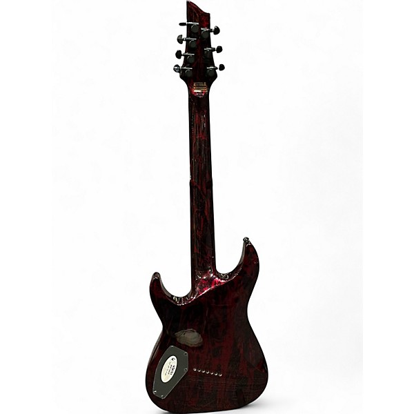 Used Schecter Guitar Research C7 Silver Mountain Blood Moon Solid Body Electric Guitar