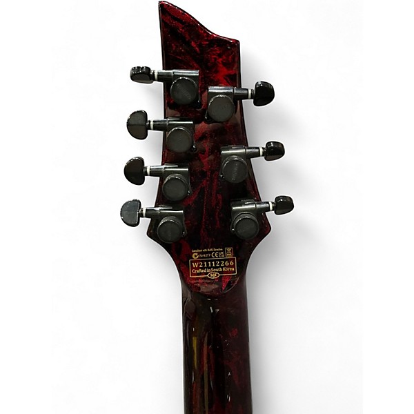 Used Schecter Guitar Research C7 Silver Mountain Blood Moon Solid Body Electric Guitar