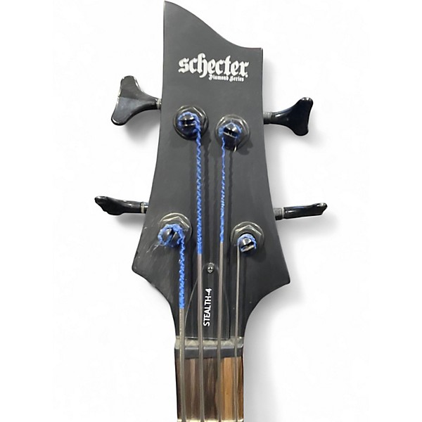 Used Schecter Guitar Research DIAMOND SERIES STEALTH-4 Black Electric Bass Guitar