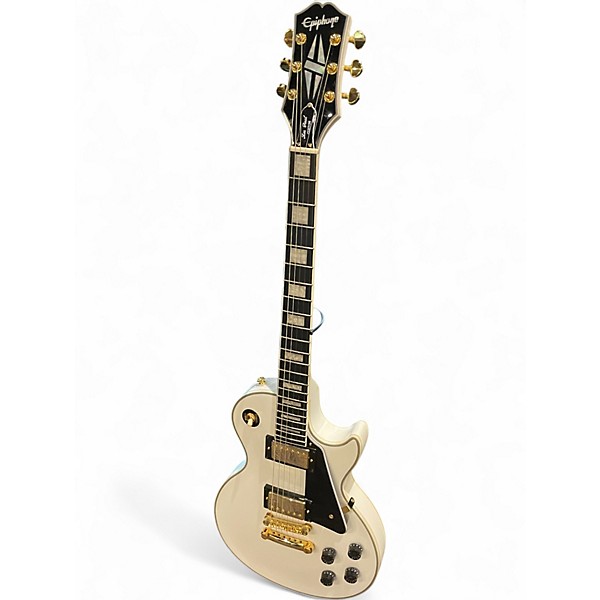 Used Epiphone Les Paul Custom Alpine White Solid Body Electric Guitar