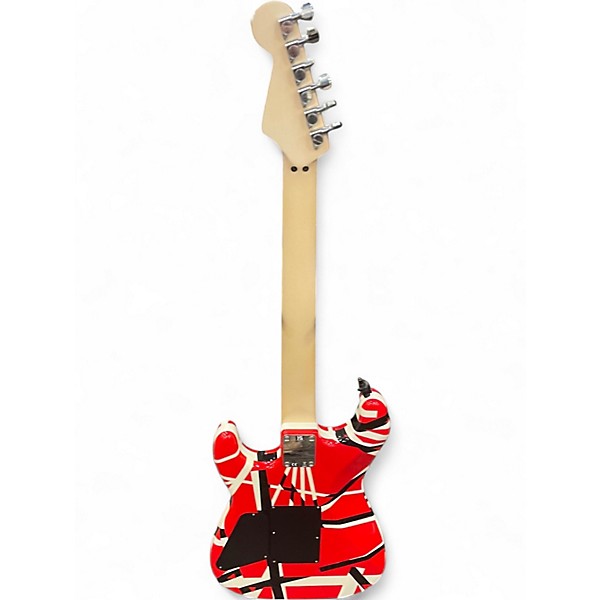Used EVH Striped Series Red with Black and White Stripes Solid Body Electric Guitar
