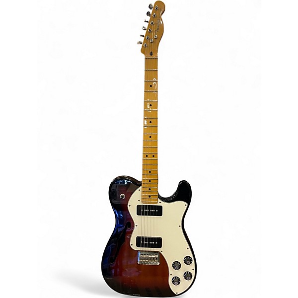Used Fender Modern Player Telecaster Thinline Deluxe 2 Tone Sunburst Hollow Body Electric Guitar