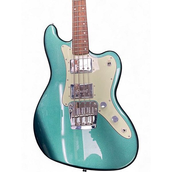 Used Squier Paranormal Rascal HH Sherwood Green Metallic Electric Bass Guitar