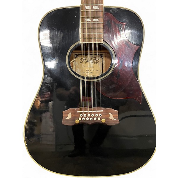 Used Dagostino D6512BE Black 12 String Acoustic Electric Guitar