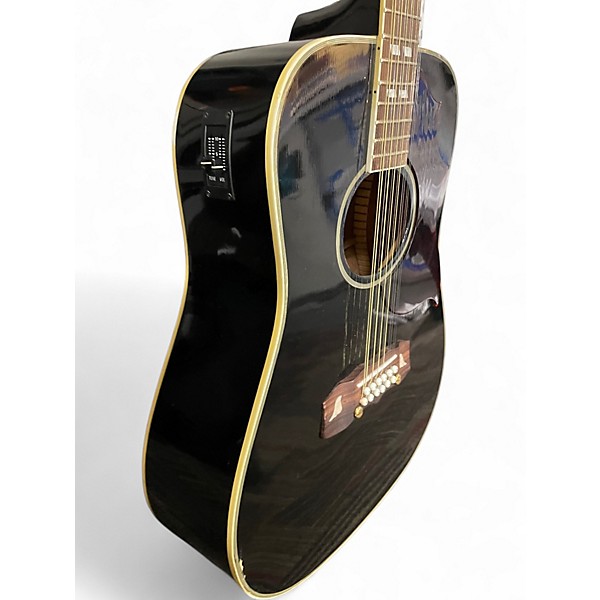 Used Dagostino D6512BE Black 12 String Acoustic Electric Guitar