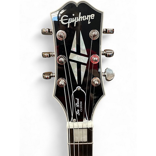Used Epiphone Les Paul Custom Silverburst Solid Body Electric Guitar
