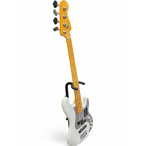 Used 2024 Fender American Ultra II Precision Bass White Electric Bass Guitar