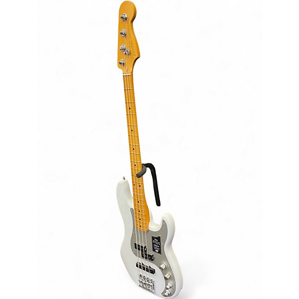 Used 2024 Fender American Ultra II Precision Bass White Electric Bass Guitar