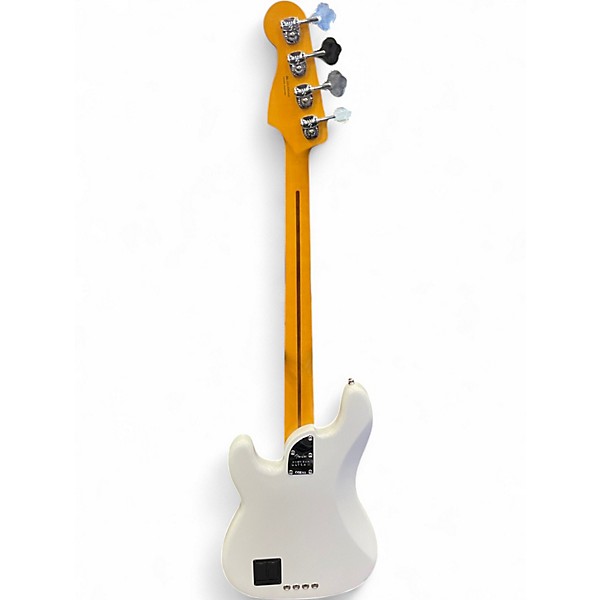 Used 2024 Fender American Ultra II Precision Bass White Electric Bass Guitar