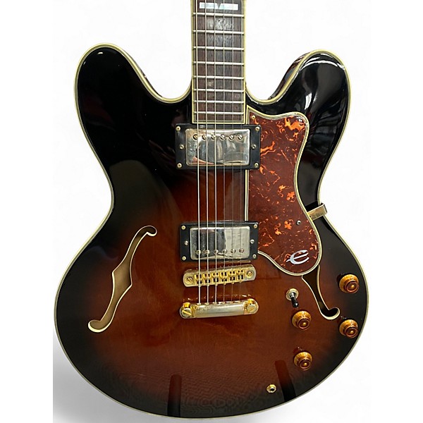Vintage 1991 Epiphone Sheraton Vintage Sunburst Hollow Body Electric Guitar