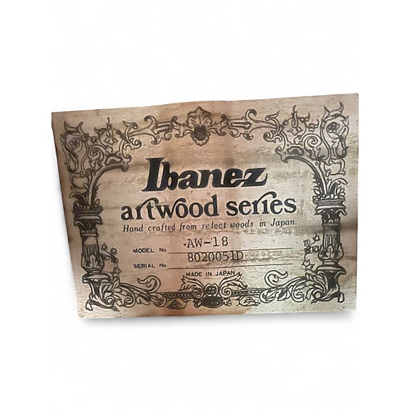 Used Ibanez aw-18 Natural Acoustic Guitar
