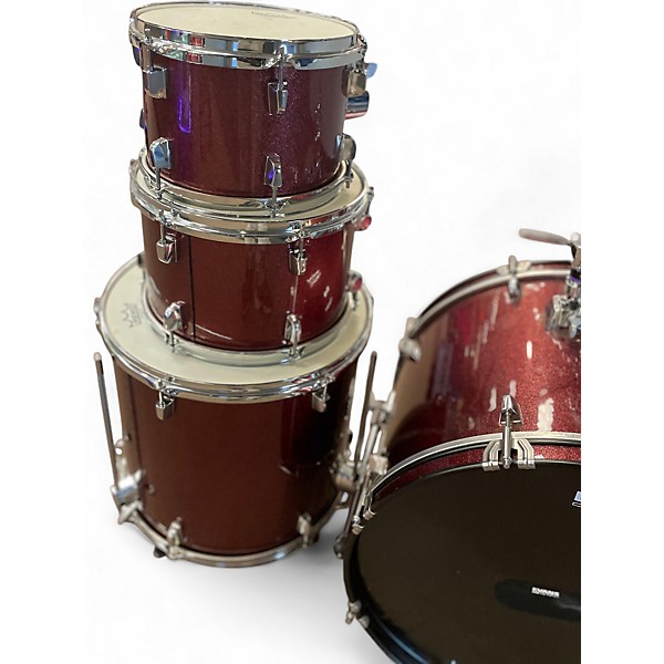 Used Yamaha 4 Piece Rydeen 4 piece kit burgundy glitter Drum Kit