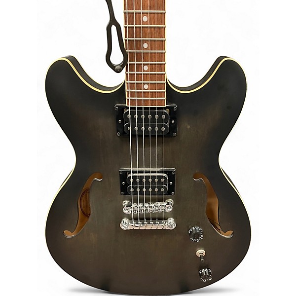 Used Ibanez AS53 FLAT TRANSPARENT BLACK Hollow Body Electric Guitar