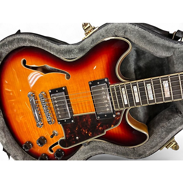 Used D'Angelico Premier Mini DC Vintage Sunburst Hollow Body Electric Guitar