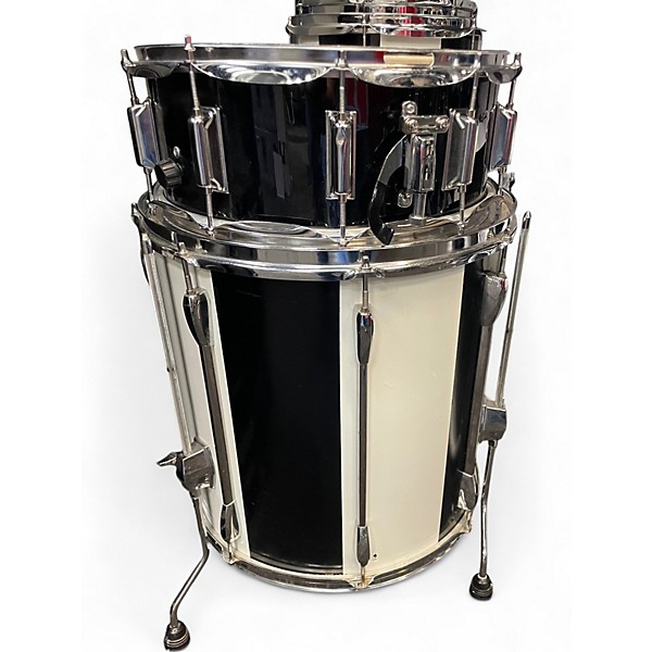 Used Ludwig 6 Piece ELEMENT EVOLUTION DRUM KIT Black and White Drum Kit