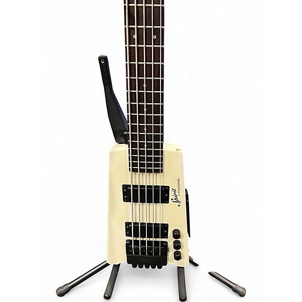Used Steinberger XT25 Spirit 5 String WHITE Electric Bass Guitar