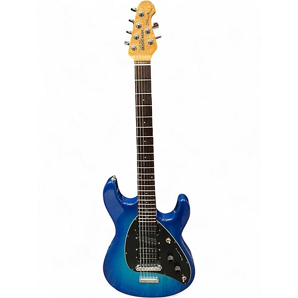 Used Ernie Ball Music Man Steve Morse Signature Y2D Ocean Blue Burst Solid Body Electric Guitar