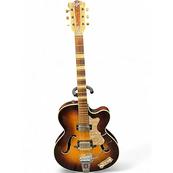 Vintage 1970s Hofner 4560 V2 Thin 2 color burst Hollow Body Electric Guitar