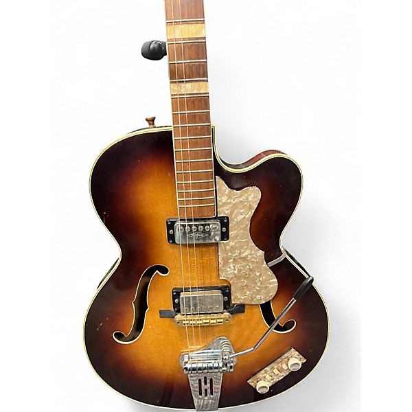 Vintage 1970s Hofner 4560 V2 Thin 2 color burst Hollow Body Electric Guitar