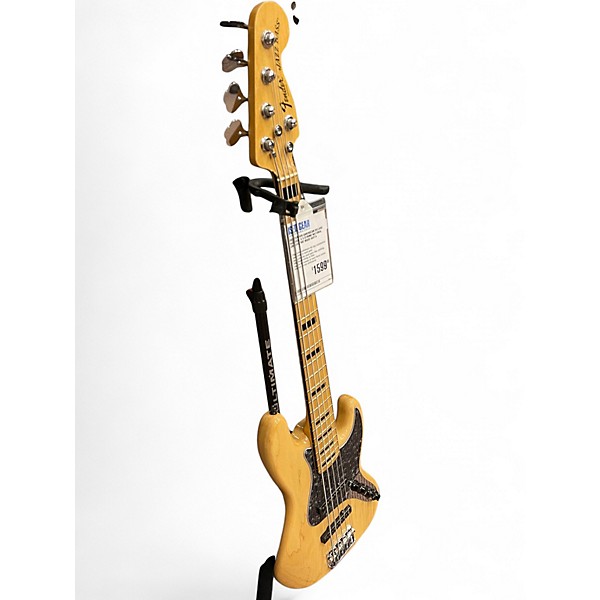 Used Fender American Deluxe Jazz Bass V 5 String NATURAL ASH Electric Bass Guitar