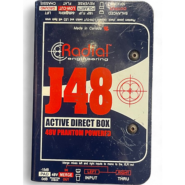 Used Radial Engineering 48 Phantom Powered Active Direct Box Direct Box