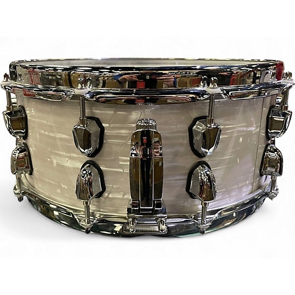 Used Mapex 14X6 Black Panther Heritage Snare White Strata Drum