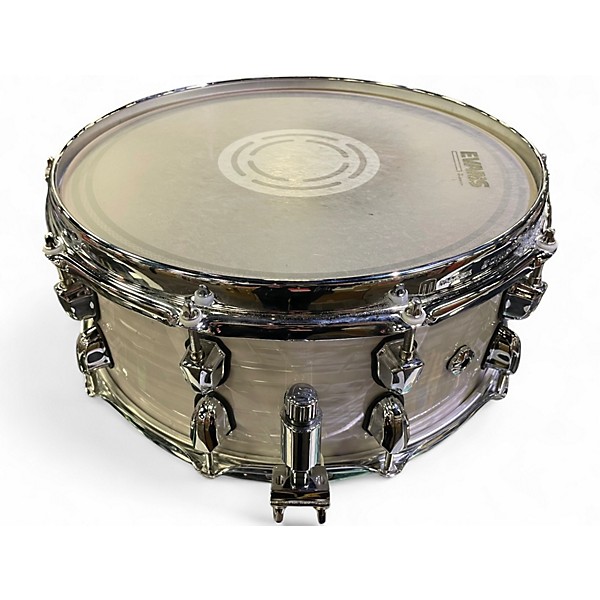 Used Mapex 14X6 Black Panther Heritage Snare White Strata Drum