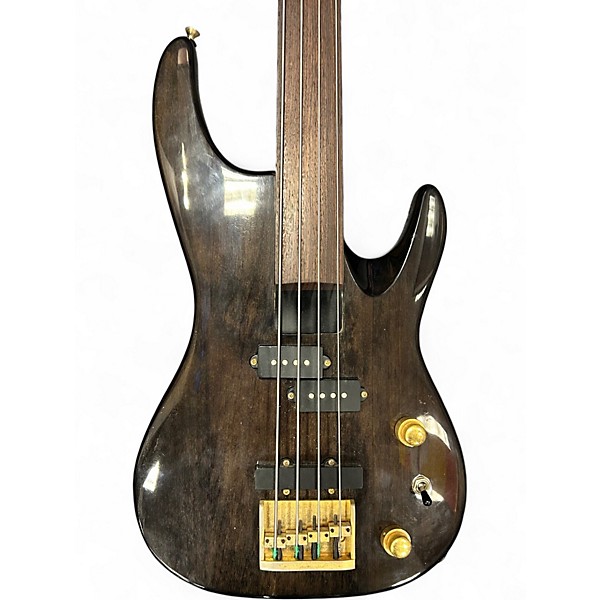 Used Samick Artist Series Fretless Walnut Electric Bass Guitar