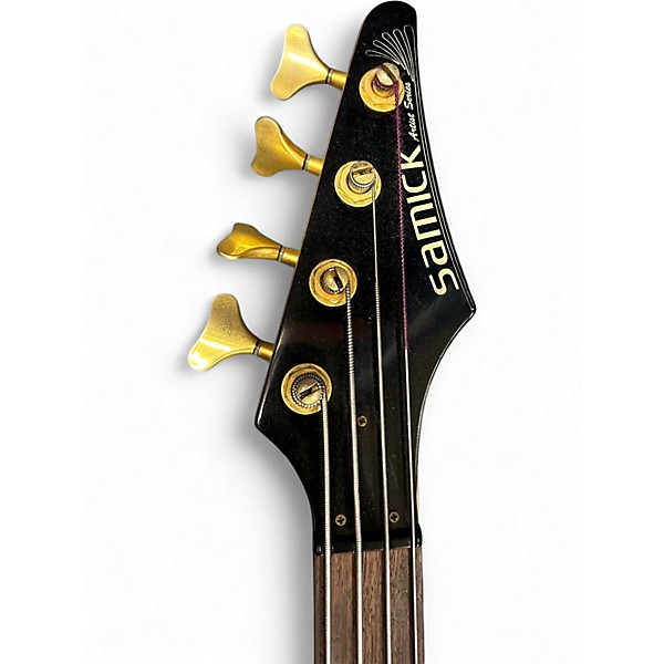 Used Samick Artist Series Fretless Walnut Electric Bass Guitar