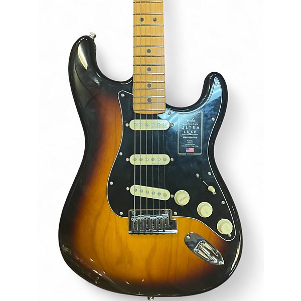 Used Fender American Ultra Luxe Stratocaster 2 Tone Sunburst Solid Body Electric Guitar