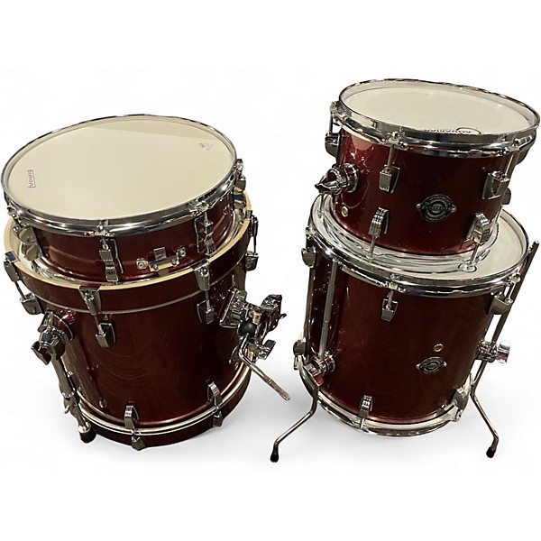 Used Ludwig 4 Piece BACKBEATS BY QUEST LOVE RED SPARKLE Drum Kit