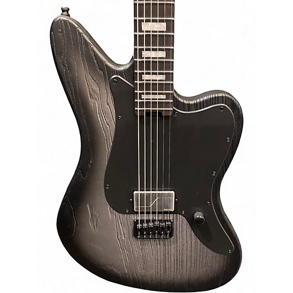 Used ESP XJ1B Baritone Silver Blast Solid Body Electric Guitar