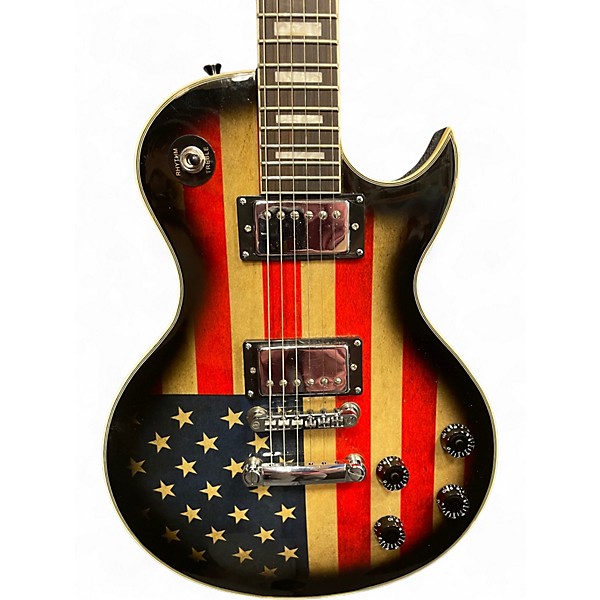 Used Leo Jaymz AMERICAN FLAG LES PAUL COPY AMERICAN FLAG Solid Body Electric Guitar
