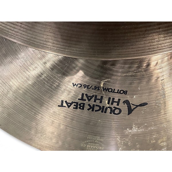 Used Zildjian 14in Quick Beat Hi Hat Pair Cymbal