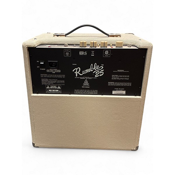 Used Fender Rumble 25 25W 1x8 White Bass Combo Amp