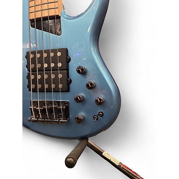 Used MTD Kingston Super 5 Ice Blue Metallic Electric Bass Guitar