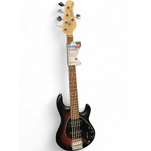 Used Sterling by Music Man StingRay 5 Ruby Red Burst Satin Electric Bass Guitar