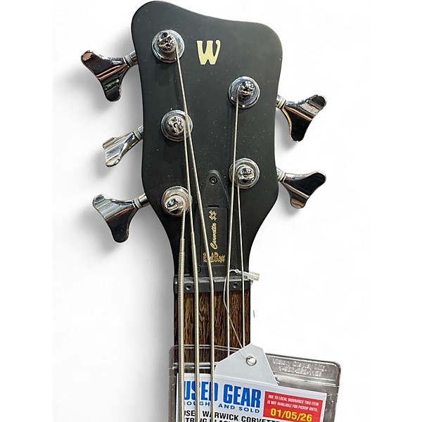 Used Warwick Corvette 5 String BLACK Electric Bass Guitar