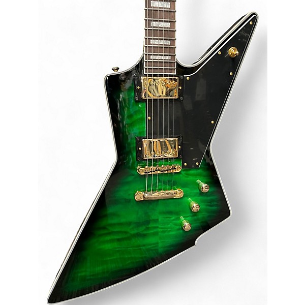 Used Grzenia Empress Transparent Green Burst Solid Body Electric Guitar