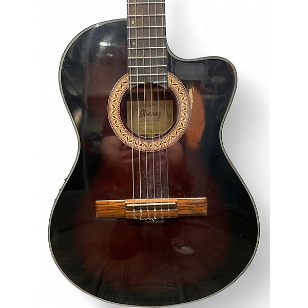 Used Ibanez GA35TCE Brown Sunburst Classical Acoustic Electric Guitar
