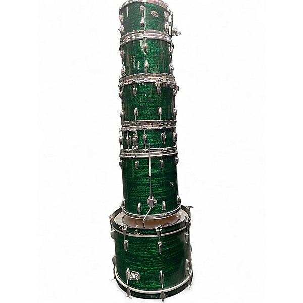 Used Slingerland 6 Piece Gene Krupa Deluxe Green Drum Kit