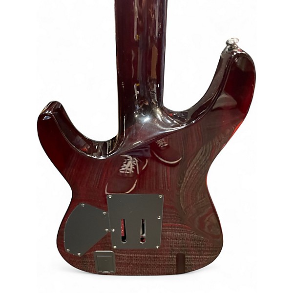 Used Schecter Guitar Research Hellraiser C7 Floyd Rose Crimson Red Trans Solid Body Electric Guitar