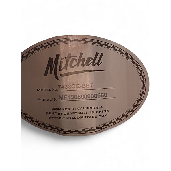 Used Mitchell T433CE Brown Edgeburst Acoustic Electric Guitar